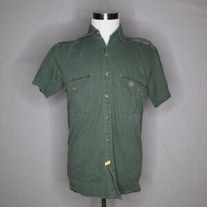 Vintage Mossy Oak Companions Button Up Short Sleeve Shirt Green Sz Small *Read*